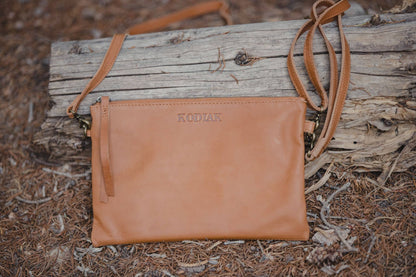 Aubree Leather Purse: Saddle