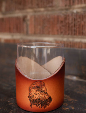 Leather Rocks Glass : Eagle
