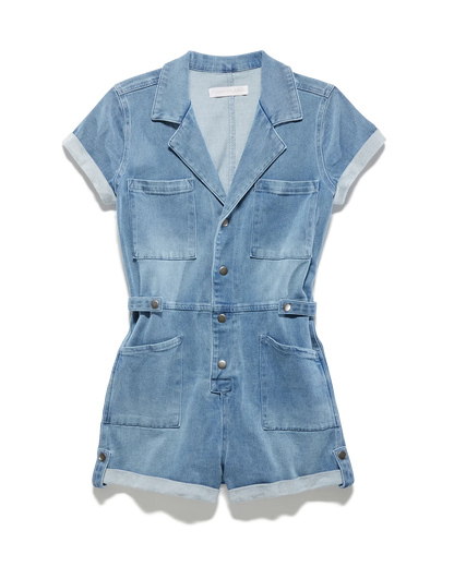 DANA KNIT DENIM ROMPER