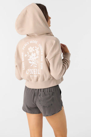 Darcie Crop Zip Fleece : Simply Taupe