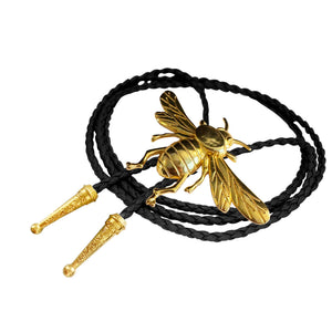 Gold Bumblebee Bolo Tie: Black