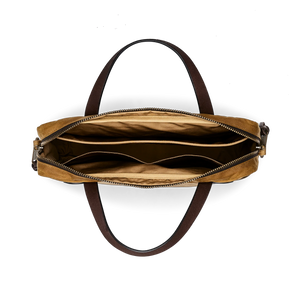 Tin Cloth Compact Briefcase - Dark Tan