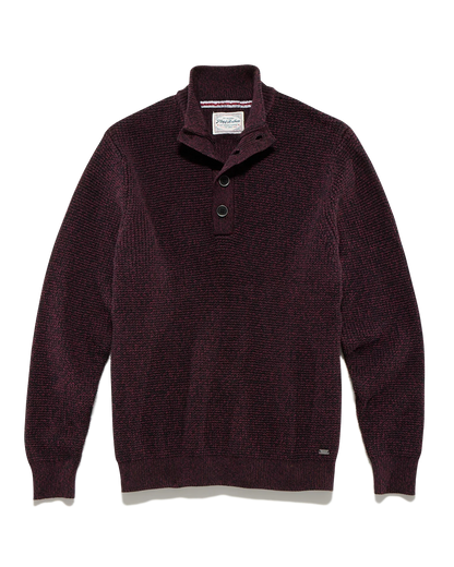 Flag & Anthem 1/4 Button Knit Sweater - Maroon