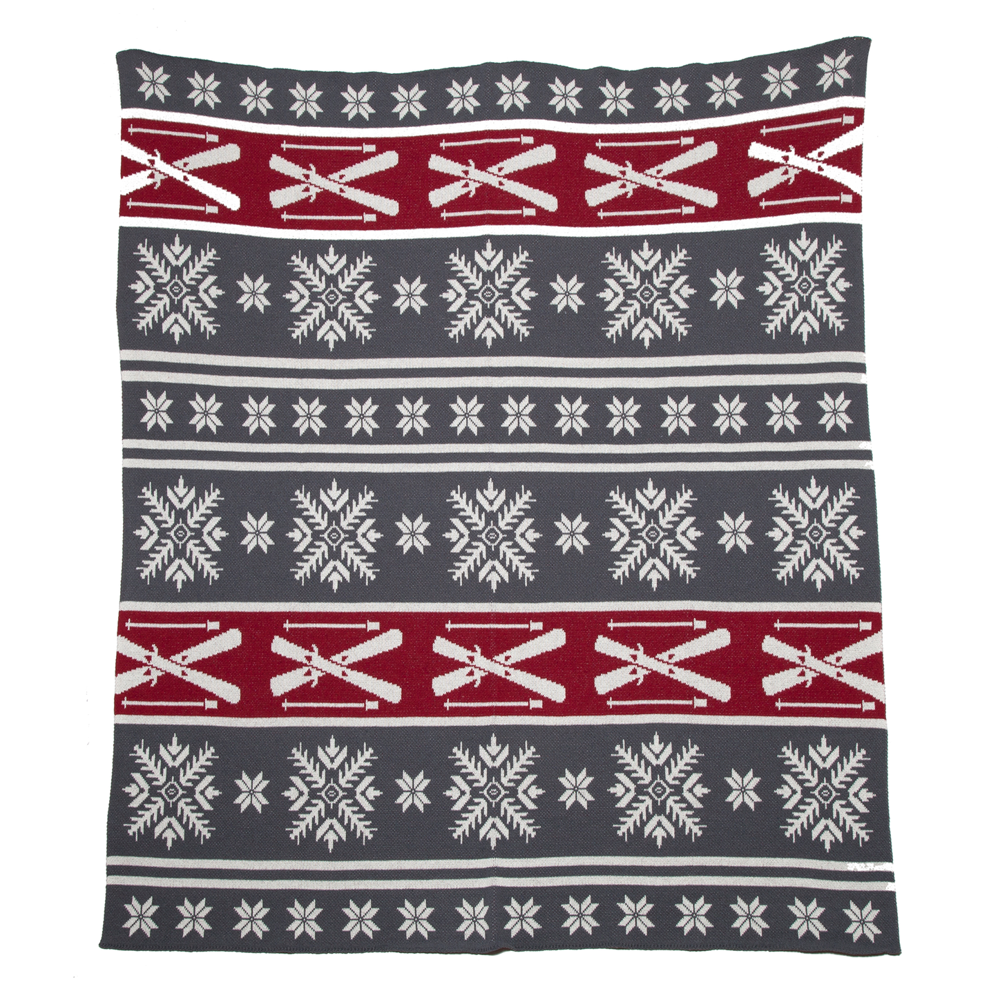 Fair Isle with Skis Throw Blanket