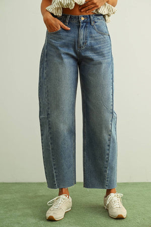 Denim Barrel Jeans - Medium Wash