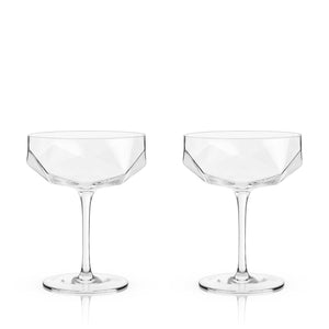 Seneca™ Faceted Crystal Coupes Set of 2