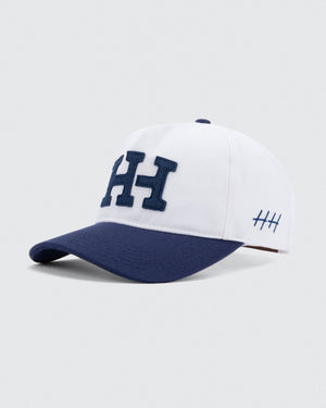 Letterman Hat : Navy Blue & White
