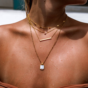 Star Stone Necklace: April/Clear