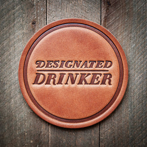 Designated Drinker Leather Coaster