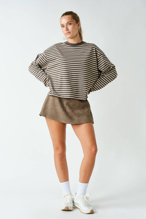 Horizon Striped Long-Sleeve Tee : Grey