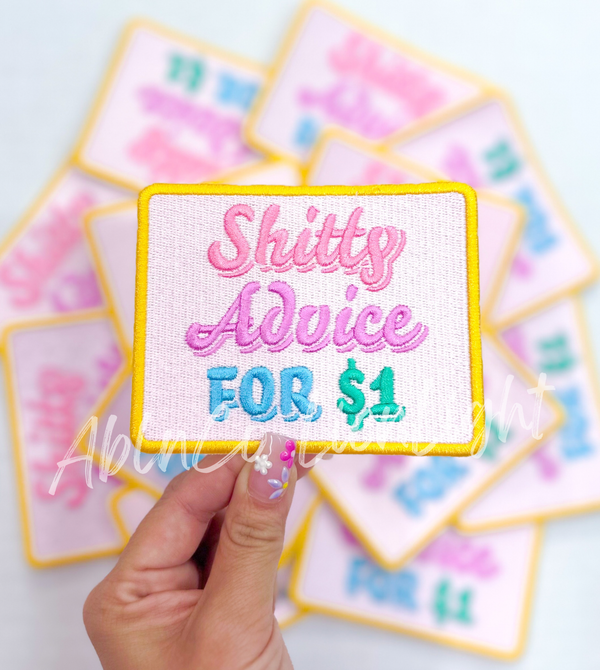 Shitty Advice for $1 embroidered trucker hat patch iron on