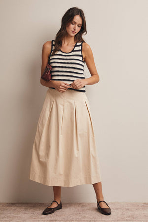 Striped Crochet Knit Tank - Green