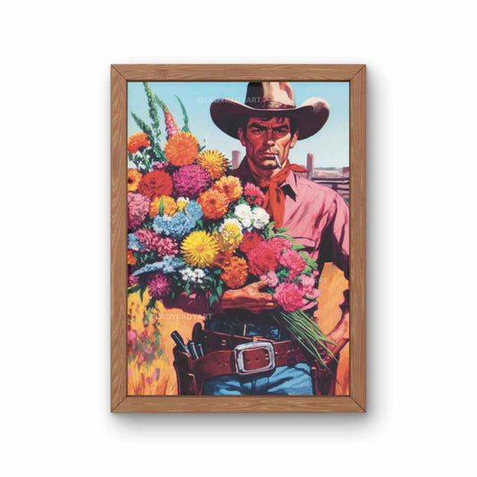 Floral Western Cowboy Art