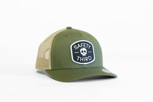 Safety Third Trucker Hat: Moss/Khaki