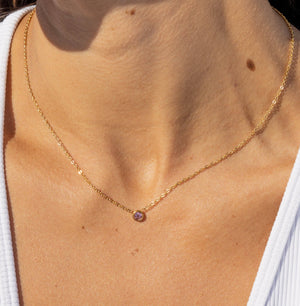 Star Stone Necklace: April/Clear