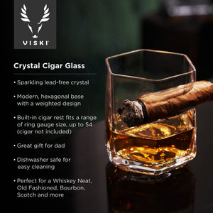 Raye™ Crystal Whiskey Glass with Builtin Cigar Holder