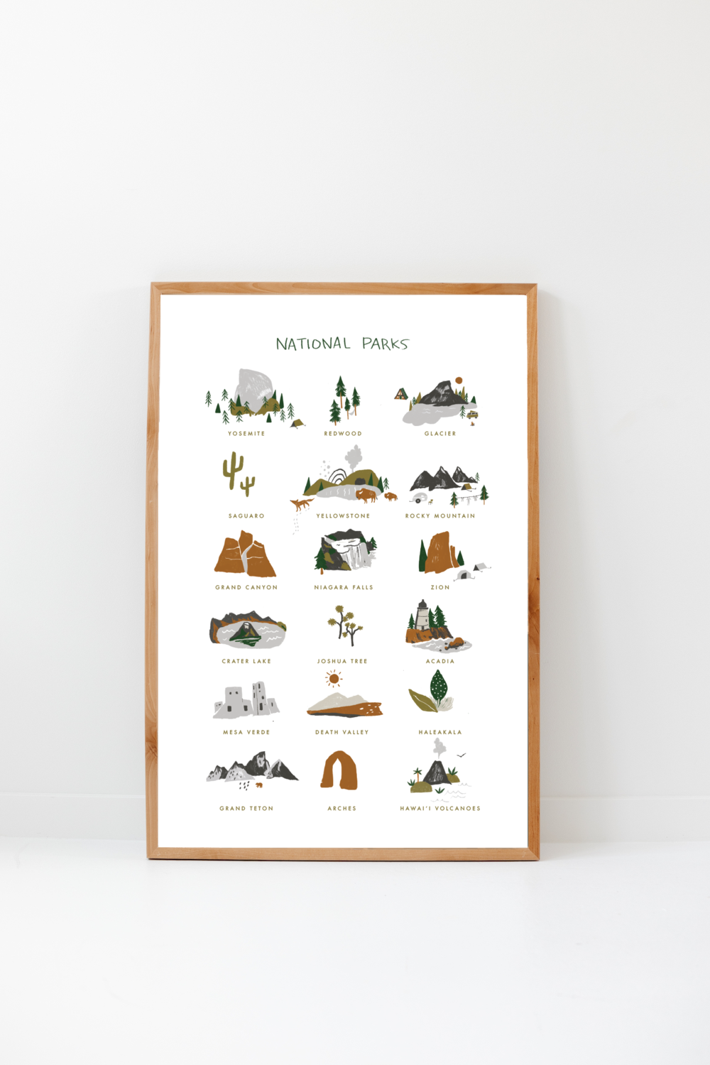 National Parks Art Print - 11x14