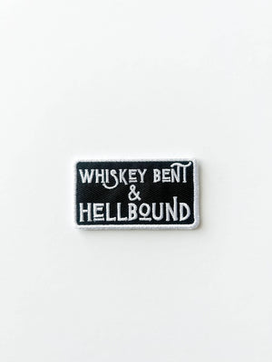 Whiskey Bent & Hell Bound Embroidered Iron-On Patch