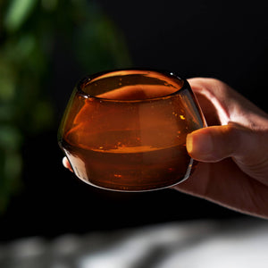 Amber Tequila Copita Handmade Recycled Glass