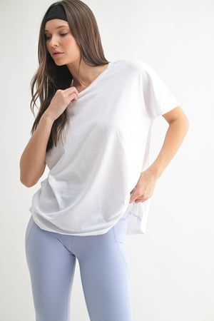 Shoreline Pima Cotton Slouchy Tee : White