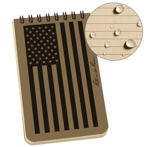 Rite in the Rain 3" x 5" Top Spiral Notebook, Tan Flag