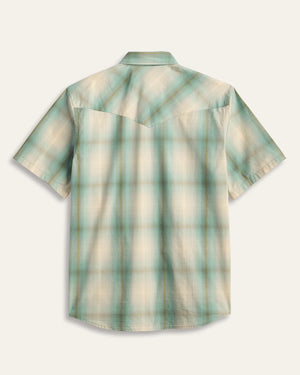 Frontier Short Sleeve Shirt : Ecru/Turquoise Plaid