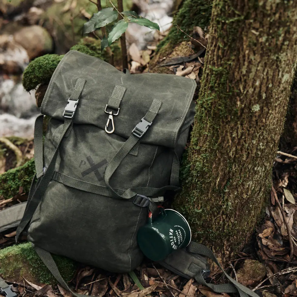Slow Road Back Pack w/Cover Duffle Green