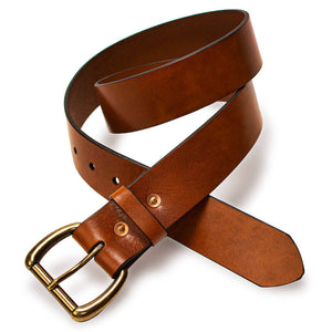 Heritage Leather Men's Belt: Hickory