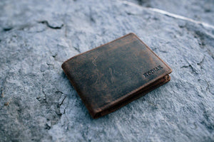 RFID Bifold Leather Wallet - Antique Brown