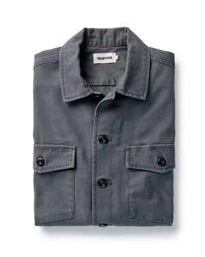 The Surplus Shirt in Faded Black Reverse Sateen