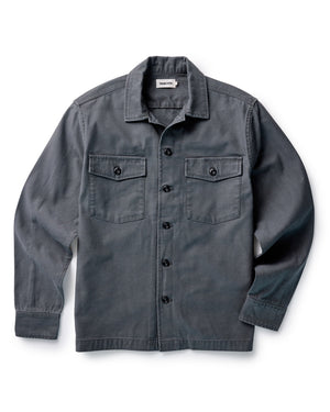 The Surplus Shirt in Faded Black Reverse Sateen