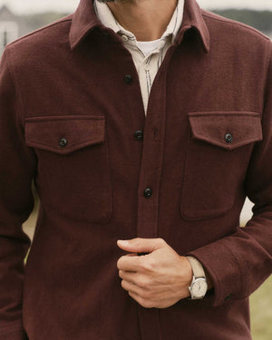 Maritime Shirt Jacket - Burgundy Moleskine Twill