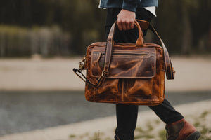 Leather Pilot Bag - Antique Brown