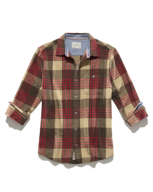 Lansing Flannel Shirt : Brown/Red/Tan