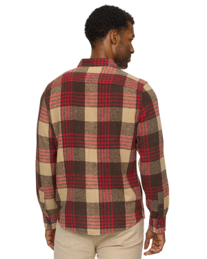 Lansing Flannel Shirt : Brown/Red/Tan