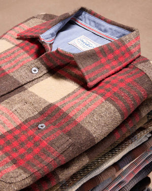 Lansing Flannel Shirt : Brown/Red/Tan
