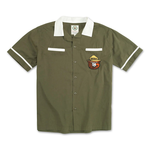 Lebowski Button Up Short Sleeve Shirt : Smokey Bear
