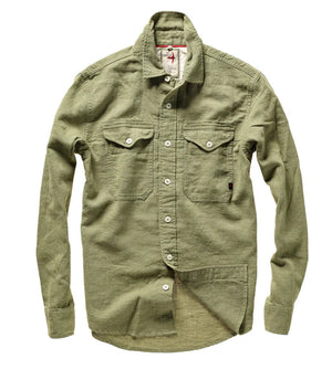 The Linen Workshirt - Brt Olive