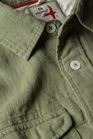 The Linen Workshirt - Brt Olive