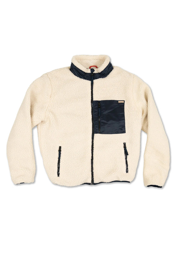 Mammoth Sherpa Jacket: Natural/Navy
