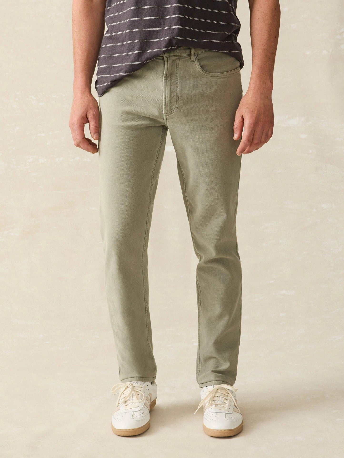 Stretch Terry 5-Pocket Pant- Faded Olive