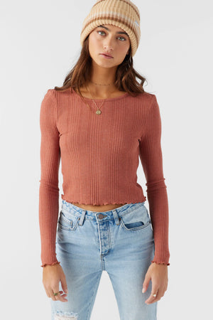 Parks Long Sleeve Crop : Cedar Wood