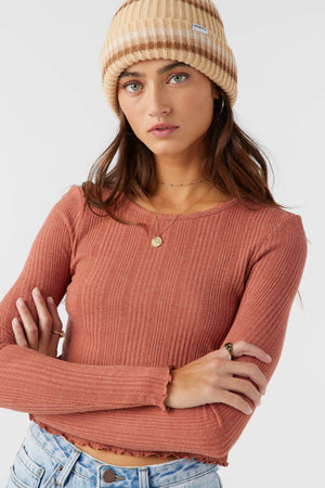 Parks Long Sleeve Crop : Cedar Wood