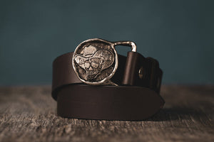 Silver Bonehead Belt Buckle