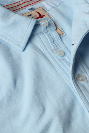 Pique Slot Polo : Cloud Blue