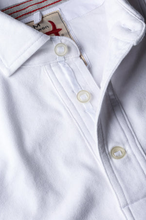 Pique Slot Polo : White