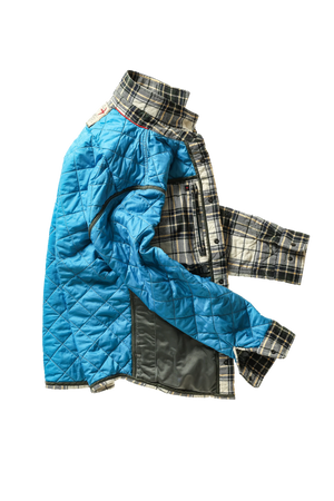 Qltd Flannel Shirtjacket : Cream / Forest Tartan