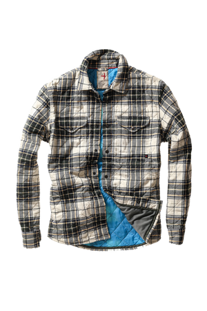 Qltd Flannel Shirtjacket : Cream / Forest Tartan