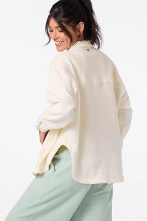 Wavelength Fleece Shacket : Winter White