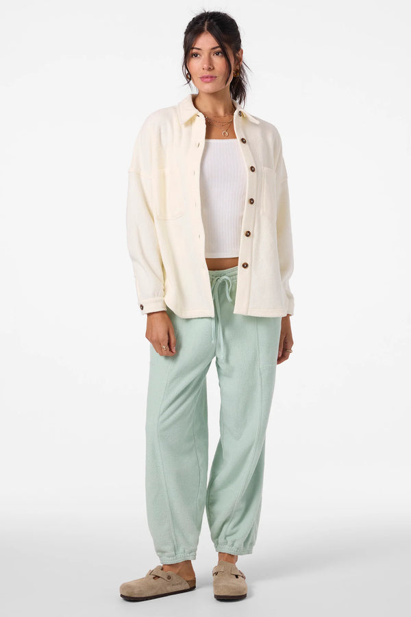 Wavelength Fleece Shacket : Winter White